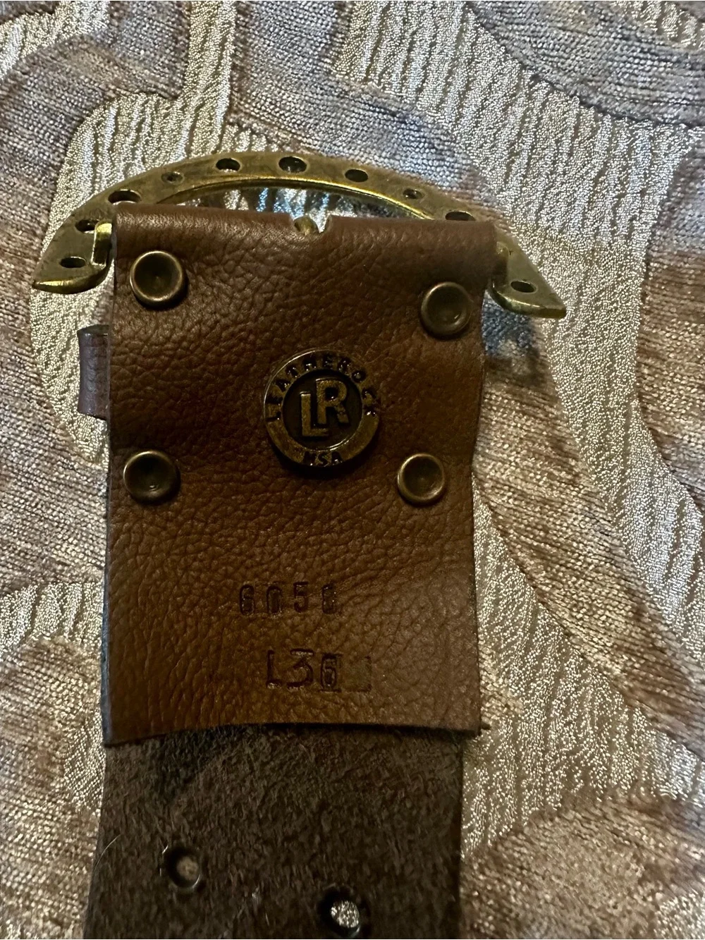 Leather rock Brown Studded Women's Belt with Turquoise Accents